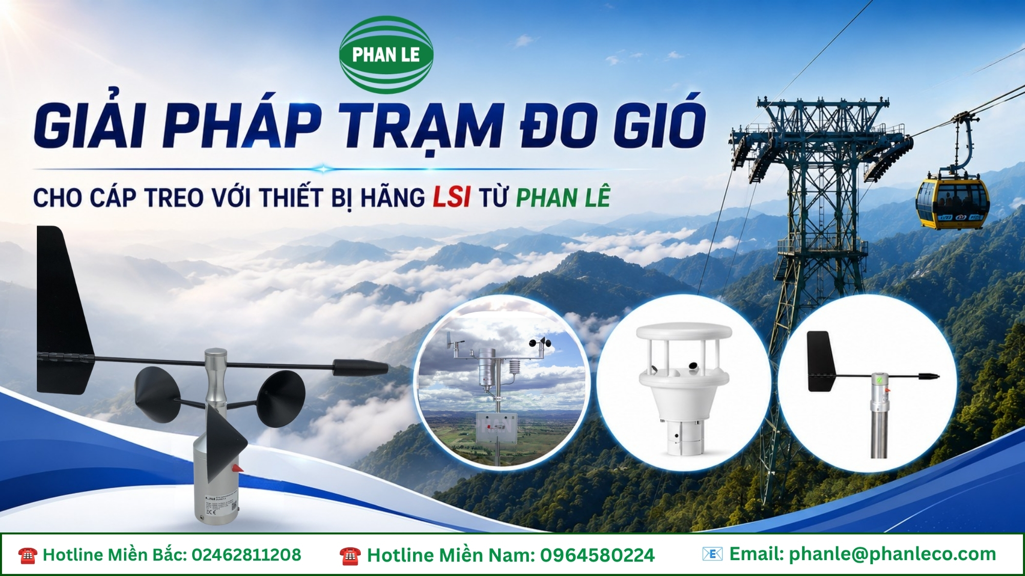Phan Lê Cung Cấp Trạm Đo Gió Tự Động Cho Cáp Treo Với Thiết Bị Hãng LSI